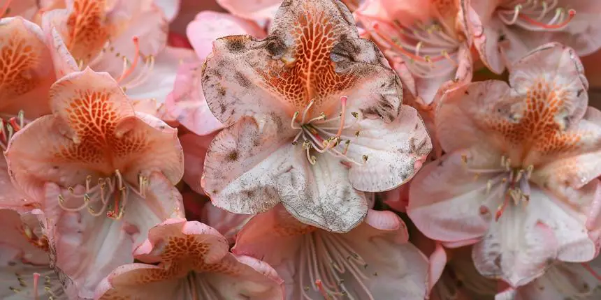 Rhododendron Plant with gray mold