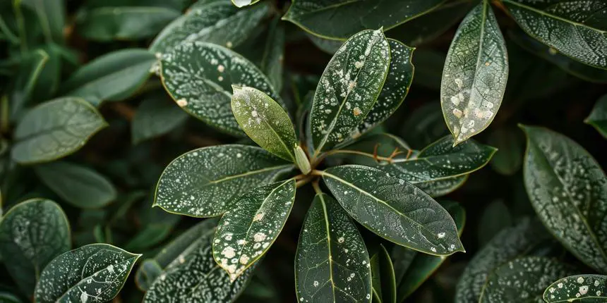 Rhododendron Plant with Powdery Mildew