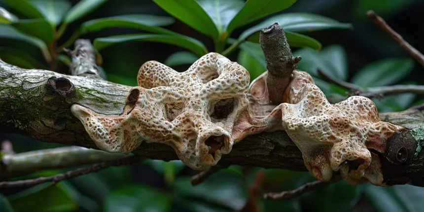 Rhododendron Plant with Crown Gall Disease